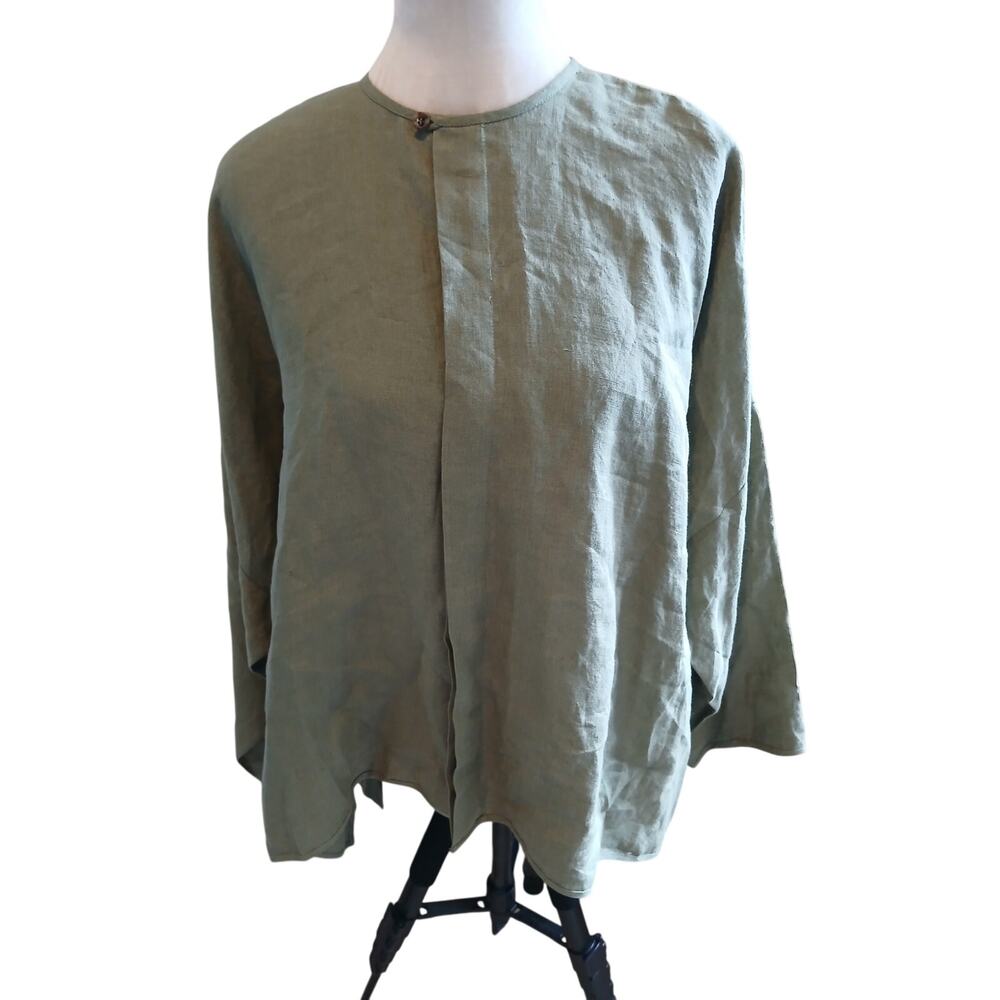 NWT Eskandar Bound neck shirt‎ size 1  womens US 10/12